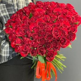 75 Красных роз, высота 1 метр
